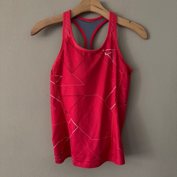 Nike Women"s Dri-Fit Geometric Print Tank Top Built In Bra Size S - Picture 2 of 11